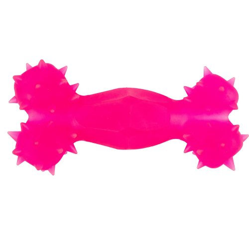 Игрушка Agility для собак Кость с отверстием 12 см розовая