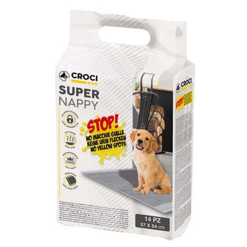 Croci Super Nappy - пелюшки Super Nappy з активованим вугіллям для собак 84х57 60шт (8023222226999)
