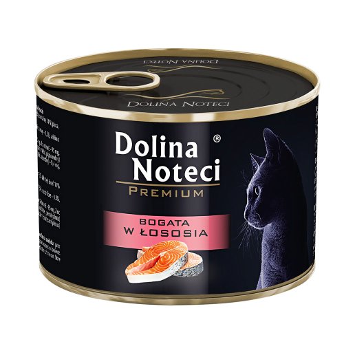 Корм консервований Dolina Noteci Premium для котів, м'ясні шматочки в соусі з лососем, 185 г Корм консервований Dolina Noteci Premium для котів, м'ясні шматочки в соусі з лососем, 185 г