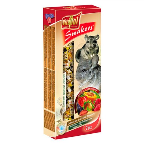 Колба Vitapol Smakers для шиншил, сухофрукти та горіхи, упаковка 2 шт