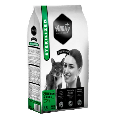 Корм для котів AMITY Sterilized Chicken  для стерилізованих, з куркою, 1.5 кг