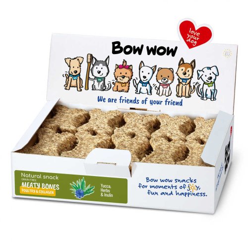 Ласощі  для собак Bow wow натуральні кісточки з куркою та колагеном (30 шт/уп)
