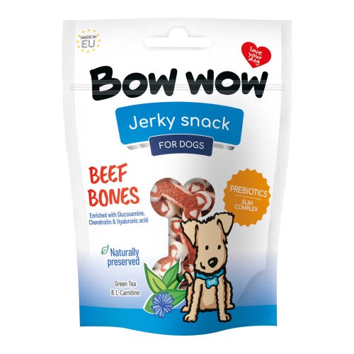 Лакомство для собак Bow wow снеки из говядины в виде косточки, 80 г