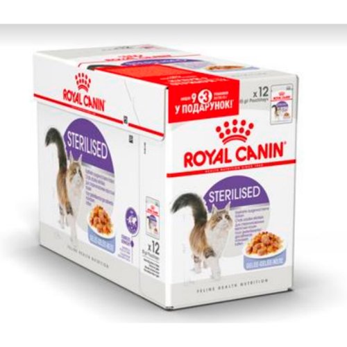 Royal Canin Sterilised Jelly - корм Роял Канін для стерилізованих кішок у желе 85 г, 9+3 шт (11768)