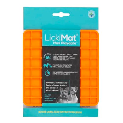 LickiMat DOG MINI PLAYDATE ORANGE - Килимок для повільного харчування для собак