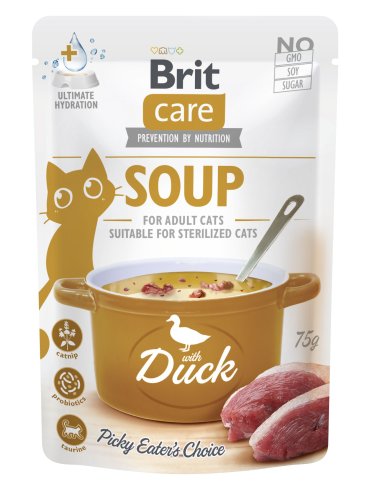 Корм влажный для кошек Brit Care Soup with Duck, суп с уткой, 75 г