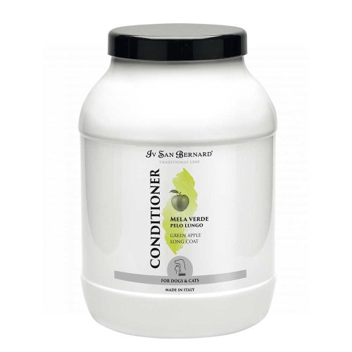 Кондиціонер Iv San Bernard Green Apple для довгої шерсті для котів та собак, антиковтун, з яблуком, 3л