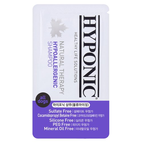 Гіпоалергенний шампунь Hyponic Hypoallergenic для собак з екстрактом фрезії та коріння женьшеню панакса, об'єм, 10 мл