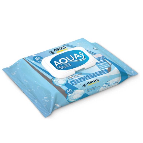 Салфетки гигиенические для кошек CROCI SENSITIVE AQUA+, 40 шт/уп