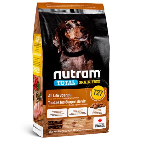 Nutram T27 Total Grain Free - корм Нутрам T27 Тотал с индейкой и курицей для собак мелких пород 340 г T27_(340g)