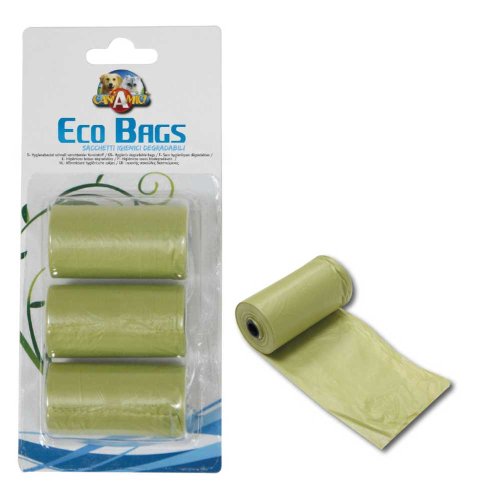 Пакети для собачих фекалій Croci ЕКО, розкладаються, 3х20шт  Пакети для собачих фекалій Croci ЕКО, розкладаються, 3х20шт