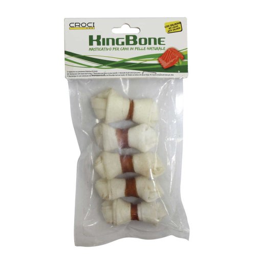 Кістка жилована вузлова Croci King Bone Salmon, з лососем, 5см, 10гр, 5шт/уп