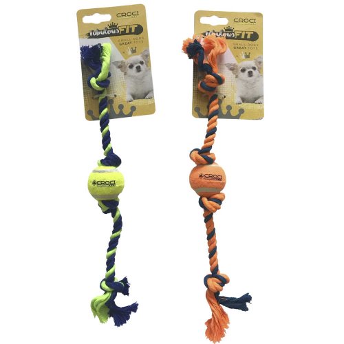 Игрушка для мелких собак CROCI мини теннисный мяч на канате, оранжевый, 16см