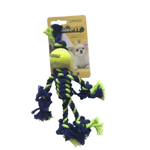 Игрушка для мелких собак CROCI мини канатный человечек, зеленый, 25см