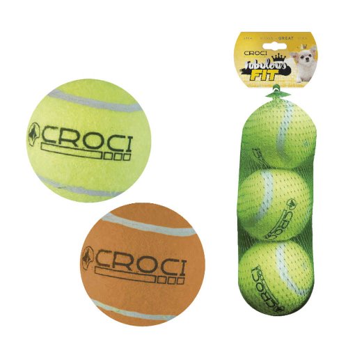 Игрушка для собак CROCI мяч теннисный, оранжевый, пищалка, 3,8см