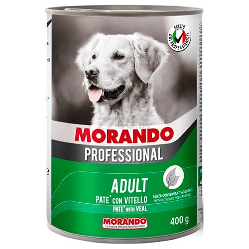 Консервований корм Morando PROFESSIONAL для дорослих собак, паштет з телятиною, 400 г