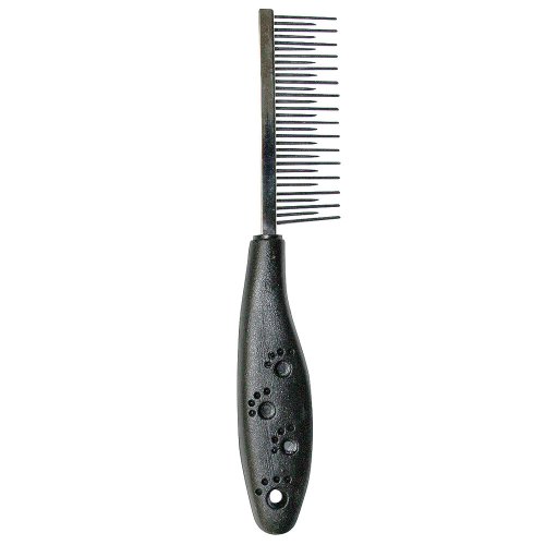 Расческа двухрядная с пластиковой ручкой TatraPet Dog Salon, 3х18см
