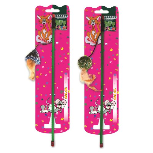 Іграшка для котів TatraPet Caty funny дразнилка з пір'їнкою, 45см  Іграшка для котів TatraPet Caty funny дразнилка з пір'їнкою, 45см