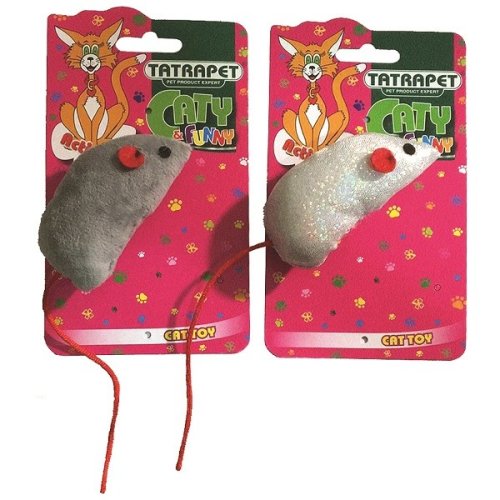 Іграшка для котів TatraPet Caty funny миша текстильна, 9 см  Іграшка для котів TatraPet Caty funny миша текстильна, 9 см