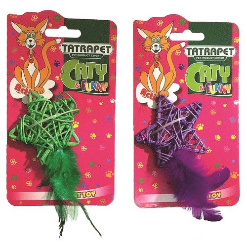 Іграшка для котів TatraPet Caty funny зірочка з пір'ям, 13х7 см (різні кольори) Іграшка для котів TatraPet Caty funny зірочка з пір'ям, 13х7 см (різні кольори)