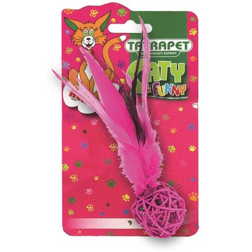 Іграшка для котів TatraPet Caty funny кулька з пір'ям, 14х4,5 см (різні кольори) Іграшка для котів TatraPet Caty funny кулька з пір'ям, 14х4,5 см (різні кольори)