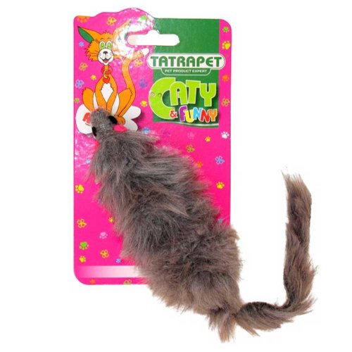 Игрушка для кошек TatraPet Caty funny плюшевая мышки, 15 см/2шт (серая)