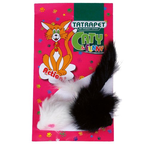 Іграшка для котів TatraPet Caty funny плюшеві мишки, 6 см/2шт (біла/чорна) Іграшка для котів TatraPet Caty funny плюшеві мишки, 6 см/2шт (біла/чорна)