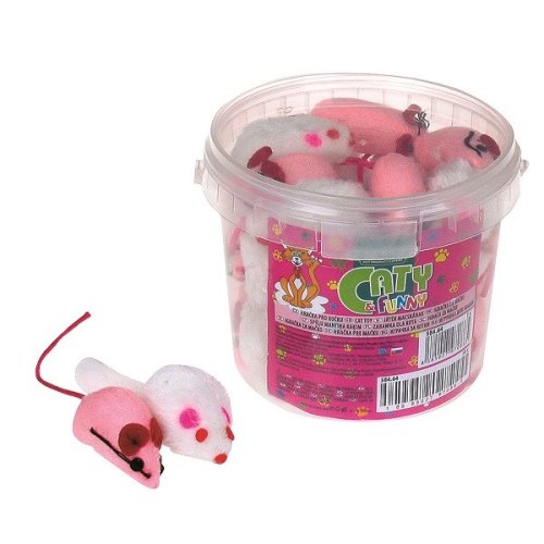 Игрушка для кошек TatraPet Caty funny мышка с пищалкой, 4 см,30 шт/уп - ведро Игрушка для кошек TatraPet Caty funny мышка с пищалкой, 4 см,30 шт/уп - ведро