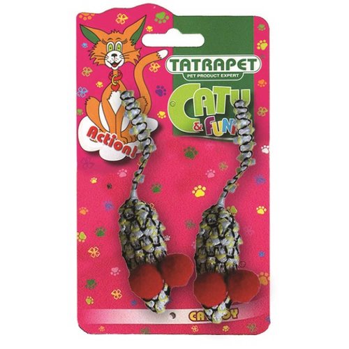 Іграшка для котів TatraPet Caty funny мишки з тканини, 5,5 см/2 шт