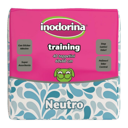 Пелюшки гігієнічні для собак суперпоглинаючі Inodorina Training Neutro без запаху, 40 шт (60 х 60 см)