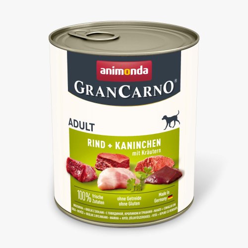 Корм влажный Animonda GranCarno Adult Beef Rabbit with Herbs для взрослых собак с говядиной, кроликом и травами 800 г
