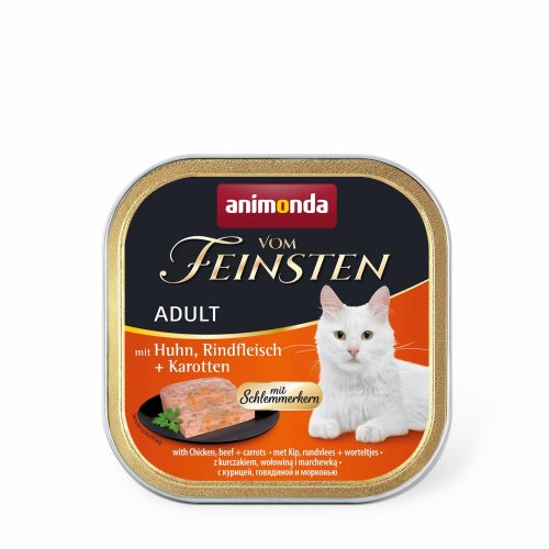 Корм влажный Animonda Vom Feinsten Adult with Chicken Beef Carrots для кошек с курицей говядиной и морковью 100 г