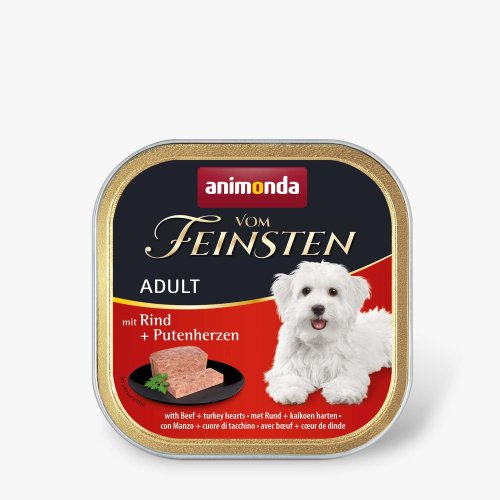 Корм влажный Animonda Vom Feinsten Adult with Beef Turkey hearts для собак с говядиной и индюшиными сердцами 150 г