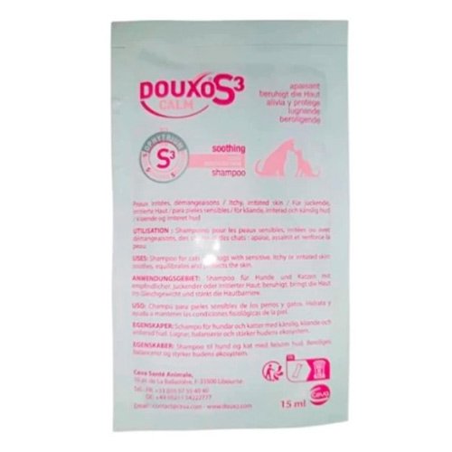 Лечебный шампунь Ceva Douxo S3 Calm от зуда и раздражения кожи для собак и кошек, саше 15 мл