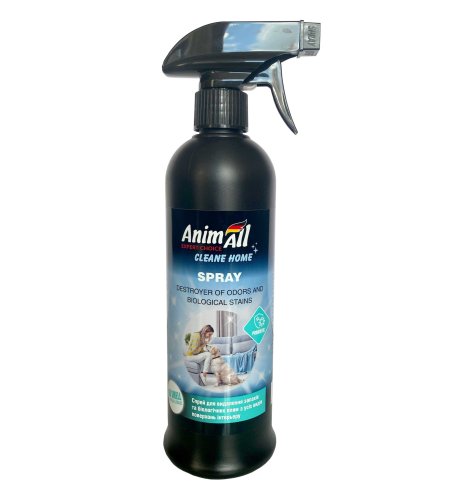 Спрей AnimAll Cleane home винищувач запахів та біологічних плям, гіпоалергенний, 500 мл