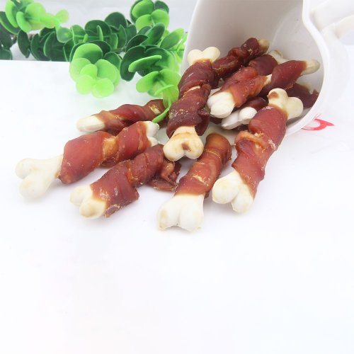 Лакомство Селянські Смаколики для собак, кальциевые косточки с уткой, 7 см, 500г