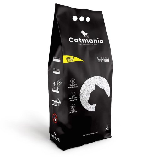 Бентонитовый наполнитель Catmania ваниль + желтые гранулы, 5л