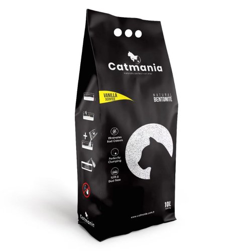 Бентонитовый наполнитель Catmania ваниль + желтые гранулы, 10л
