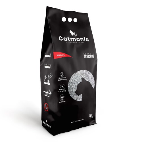 Бентонітовий наповнювач Catmania натуральний білий, 10л Бентонітовий наповнювач Catmania натуральний білий, 10л