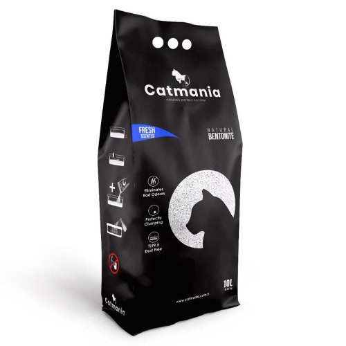 Бентонитовый наполнитель Catmania свежесть + голубые гранулы, 10л