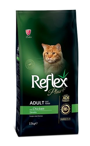 Корм сухий повноцінний та збалансований для котів Reflex Plus з куркою 15 кг