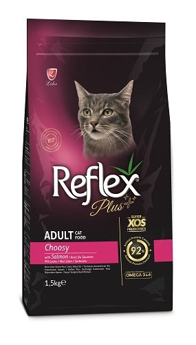 Корм сухий повноцінний та збалансований для вибагливих котів Reflex Plus з лососем 1.5 кг