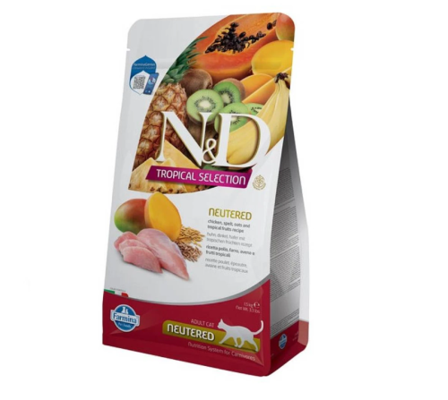 Farmina N&D Cat Tropical Selection Сhicken Neutered - корм Фармина низкозерновой для стерилизованных взрослых котов с курицей и тропическими фруктами 10 кг