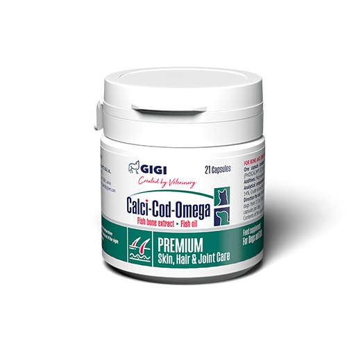 Витаминно-минеральный комплекс GiGi Calci-Cod-Omega для регенерации суставов, хрящей и костей, а также улучшения состояния шерсти и кожи 1 капсула на 10 кг N21