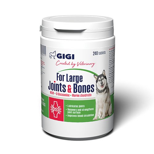 Вітамінно-мінеральний комплекс GIGI FOR LARGE Joints & Bones для зміцнення та відновлення суглобів у собак 1 таблетка на 20 кг №240