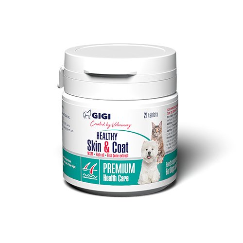 Вітамінно-мінеральний комплекс GiGi HEALTHY Skin & Coat для профілактики хронічних дерматитів та покращення стану шкіри та хутра 1 таблетка на 10 кг N21