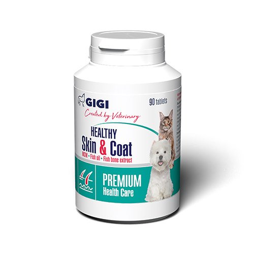 Вітамінно-мінеральний комплекс GiGi HEALTHY Skin & Coat для профілактики хронічних дерматитів та покращення стану шкіри та хутра 1 таблетка на 10 кг N90