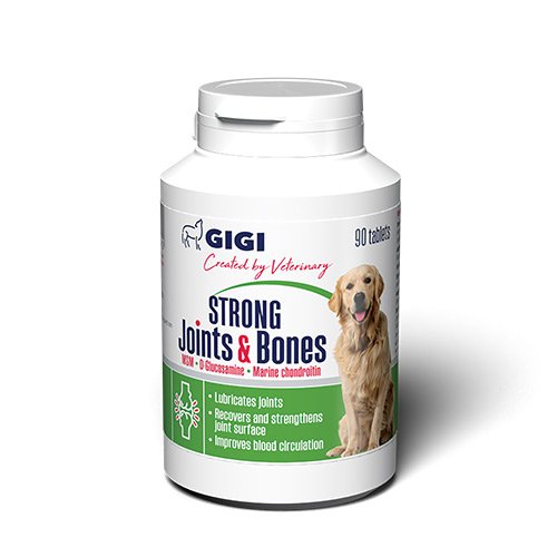 Вітамінно-мінеральний комплекс GIGI STRONG Joints & Bones для зміцнення та відновлення суглобів у собак 1 таблетка на 10 кг №90
