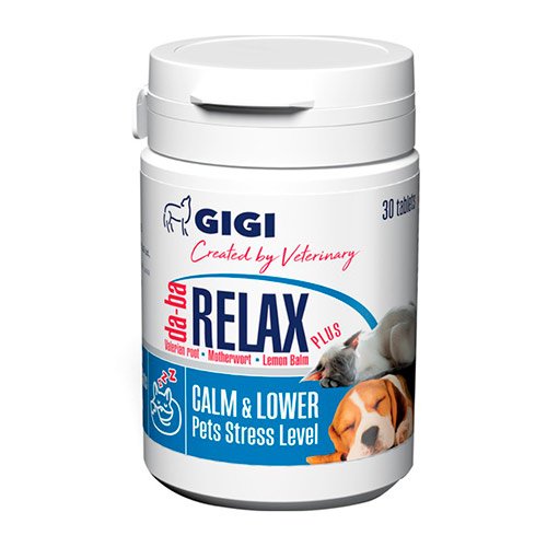 Препарат GiGi da-ba RELAX plus для заспокійливої та протистресової дії 1 таблетка на 10 кг №30
