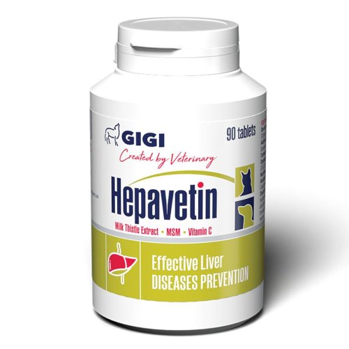 Препарат GiGi Hepavetin (Хепаветин) гепатопротектор для кошек и собак N90 (таб)